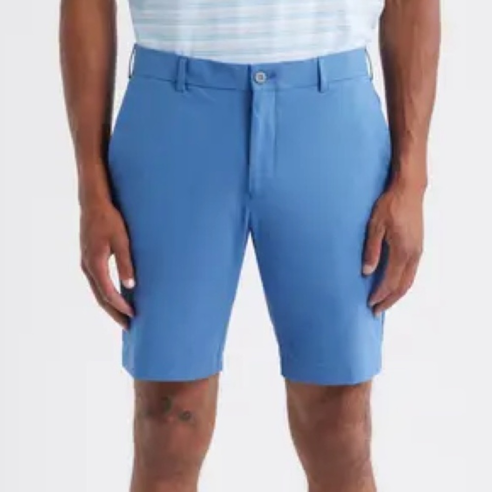 Peter Millar Crown Crafted Matlock Tailored Fit Golf Shorts Size 34 Blue Texture